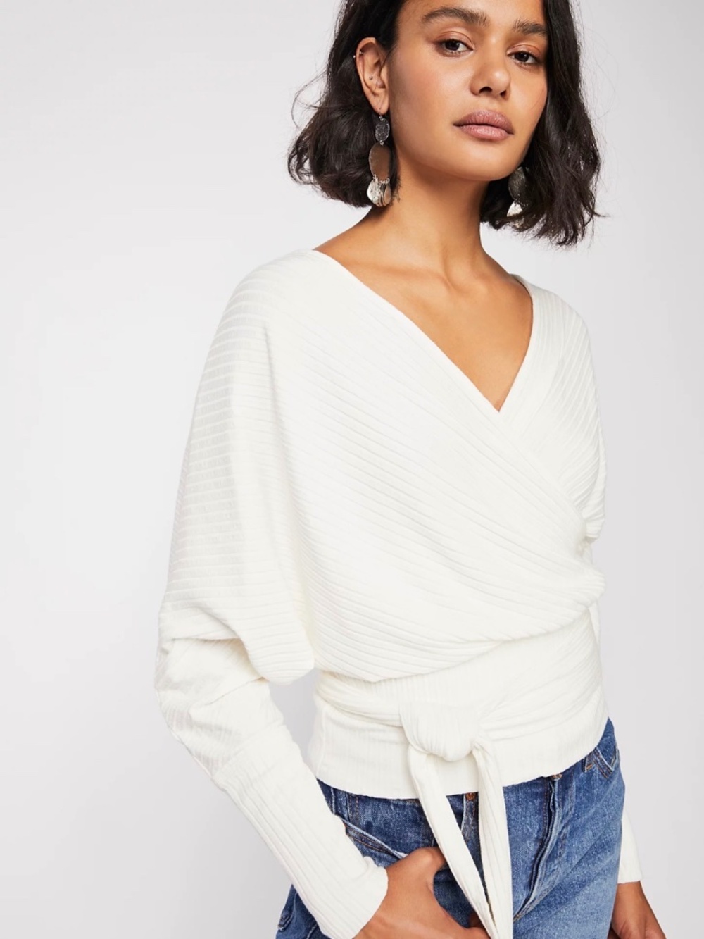 Cream wrap top